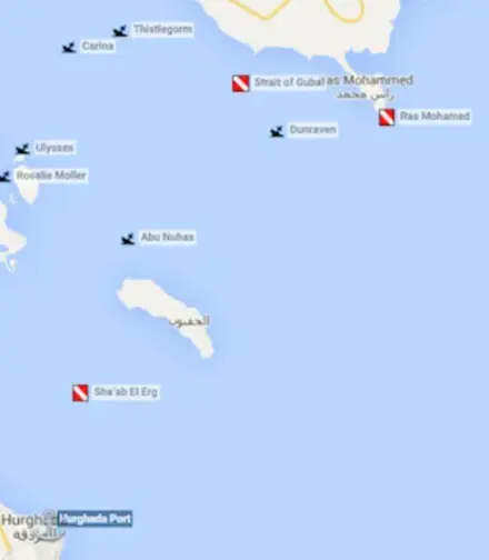 diving map area